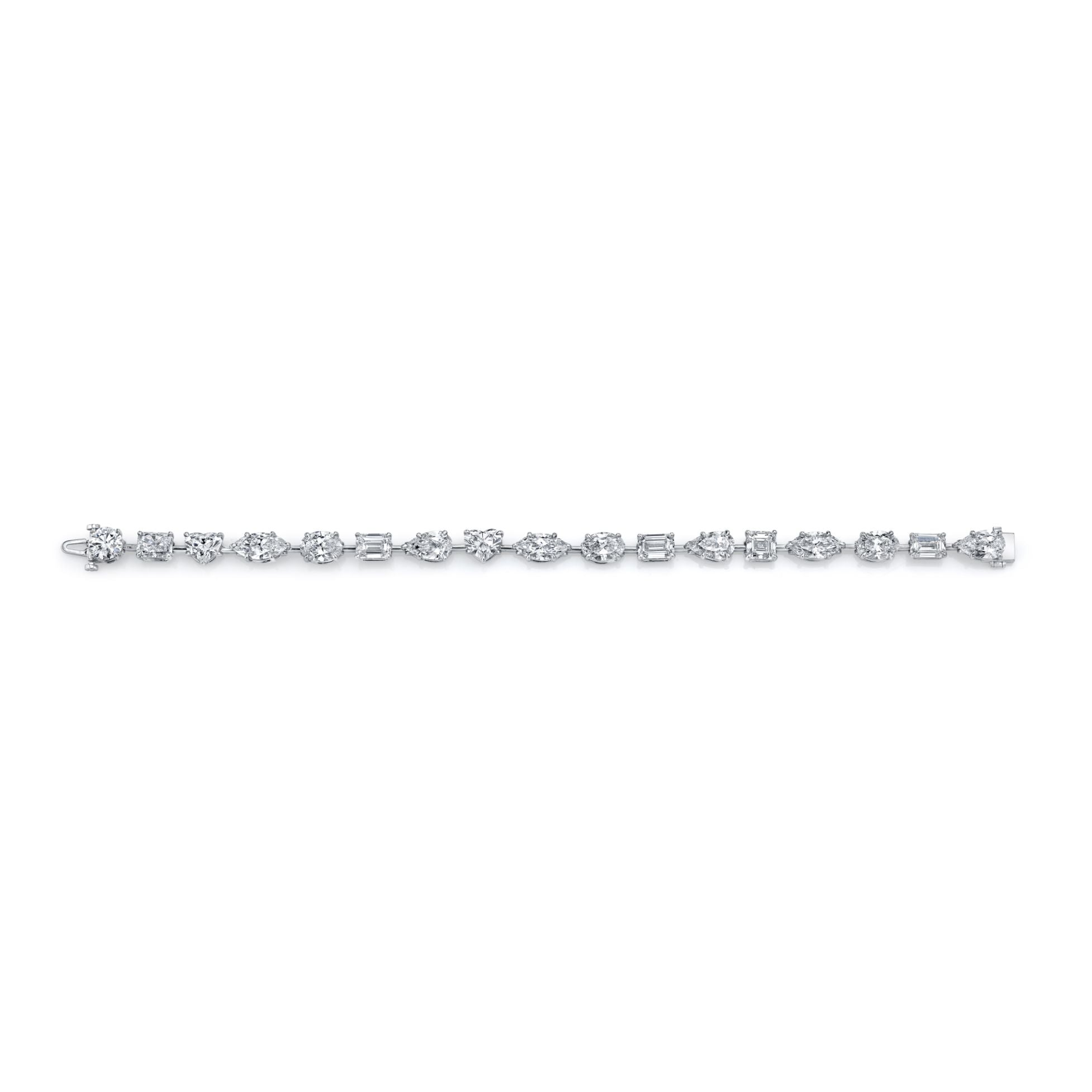 Mixed Fancy Shape Straight Line Diamond Bracelet