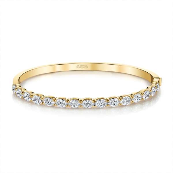 Halfway Around Oval Diamond Bangle Bracelet