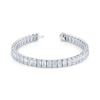 Emerald Cut Diamond Straight Line Bracelet in Platinum