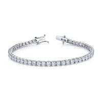 Signature Round Diamond Tennis Bracelet - MULTIPLE SIZES - White Gold