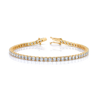 Signature Round Diamond Tennis Bracelet - MULTIPLE SIZES - Yellow Gold