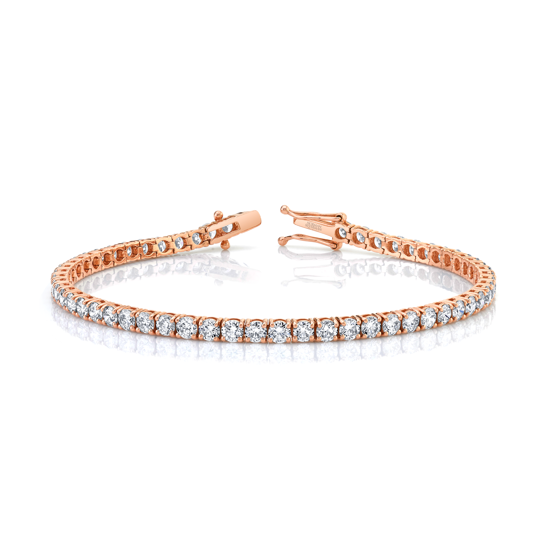 Signature Round Diamond Tennis Bracelet - MULTIPLE SIZES - Rose Gold
