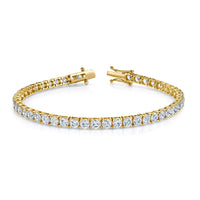 Signature Round Diamond Tennis Bracelet - MULTIPLE SIZES - Yellow Gold