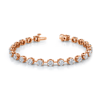 Straight Line Wire Set Bracelet with Round Diamonds