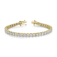 Signature Round Diamond Tennis Bracelet - MULTIPLE SIZES - Yellow Gold