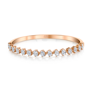 Tilted Oval Diamond Bangle Bracelet