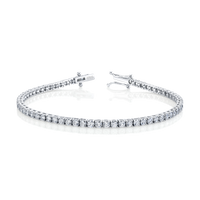 Signature Round Diamond Tennis Bracelet - MULTIPLE SIZES - White Gold