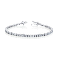 Signature Round Diamond Tennis Bracelet - MULTIPLE SIZES - White Gold