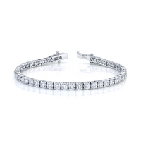 Signature Round Diamond Tennis Bracelet - MULTIPLE SIZES - White Gold