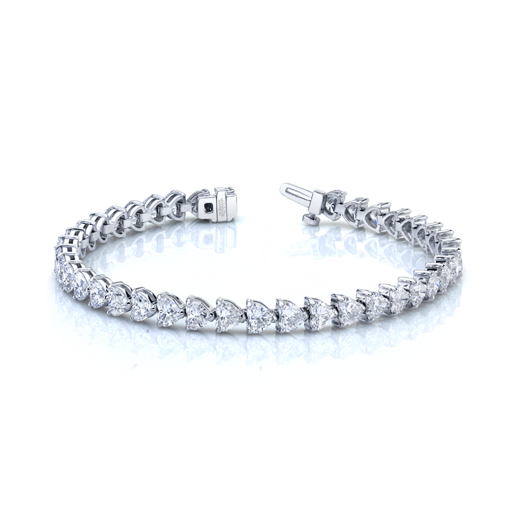 Heart Shape Straight Line Diamond Bracelet