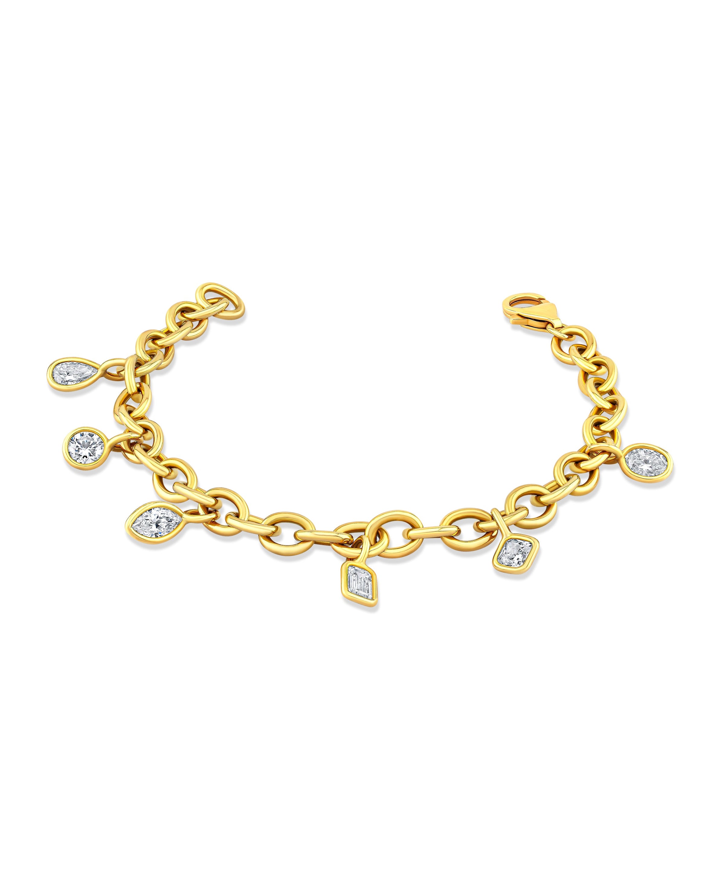 Fancy Shape Diamond Charm Bracelet