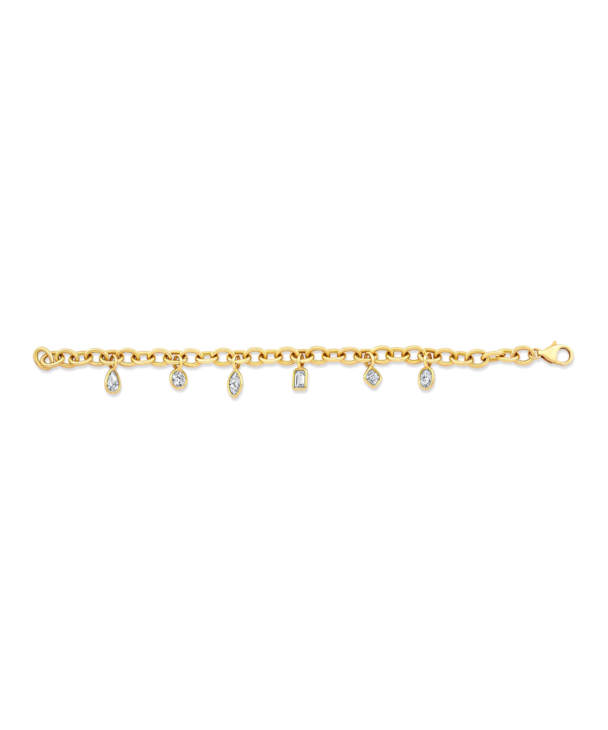 Fancy Shape Diamond Charm Bracelet