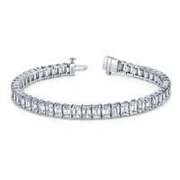 Emerald Cut Diamond Straight Line Bracelet