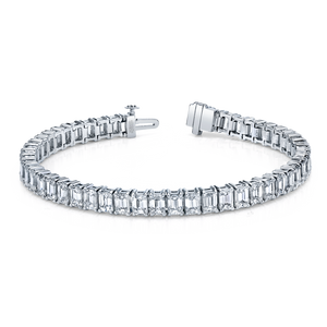 Emerald Cut Diamond Straight Line Bracelet