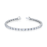 East West Bar Set Emerald Cut Diamond Bracelet