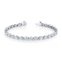 Oval Straight Line Diamond Bracelet