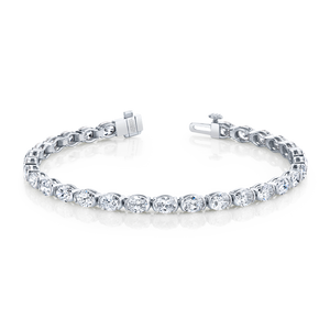 Oval Straight Line Diamond Bracelet