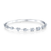 Hinged Bangle Bracelet with Fancy Shape Diamonds