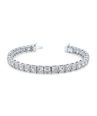 Asscher Diamond Straight Line Bracelet