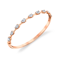 Hinged Bangle Bracelet with Pear Shape Diamonds