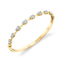 Hinged Bangle Bracelet with Pear Shape Diamonds