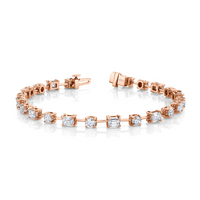 Emerald and Round Cut Wire Set Bracelet