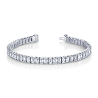 Emerald Cut Diamond Straight Line Bracelet