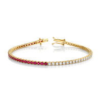 Ruby and Diamond Halfway Bracelet