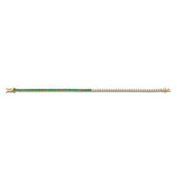 Green Emerald and Diamond Halfway Bracelet