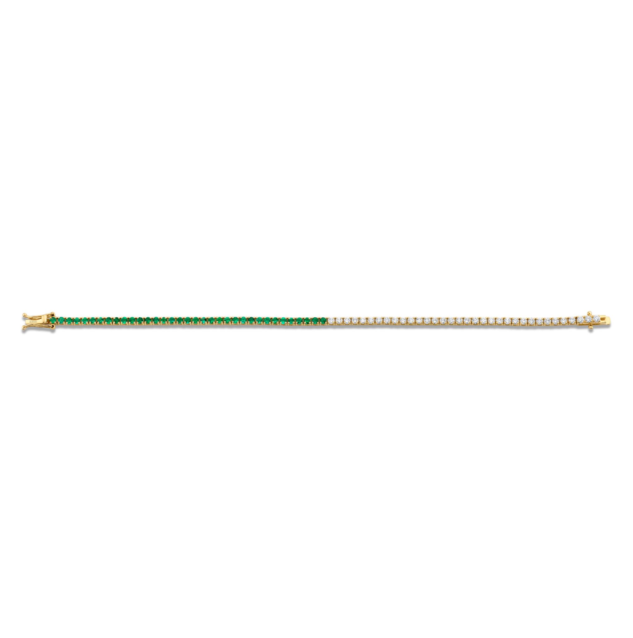 Green Emerald and Diamond Halfway Bracelet