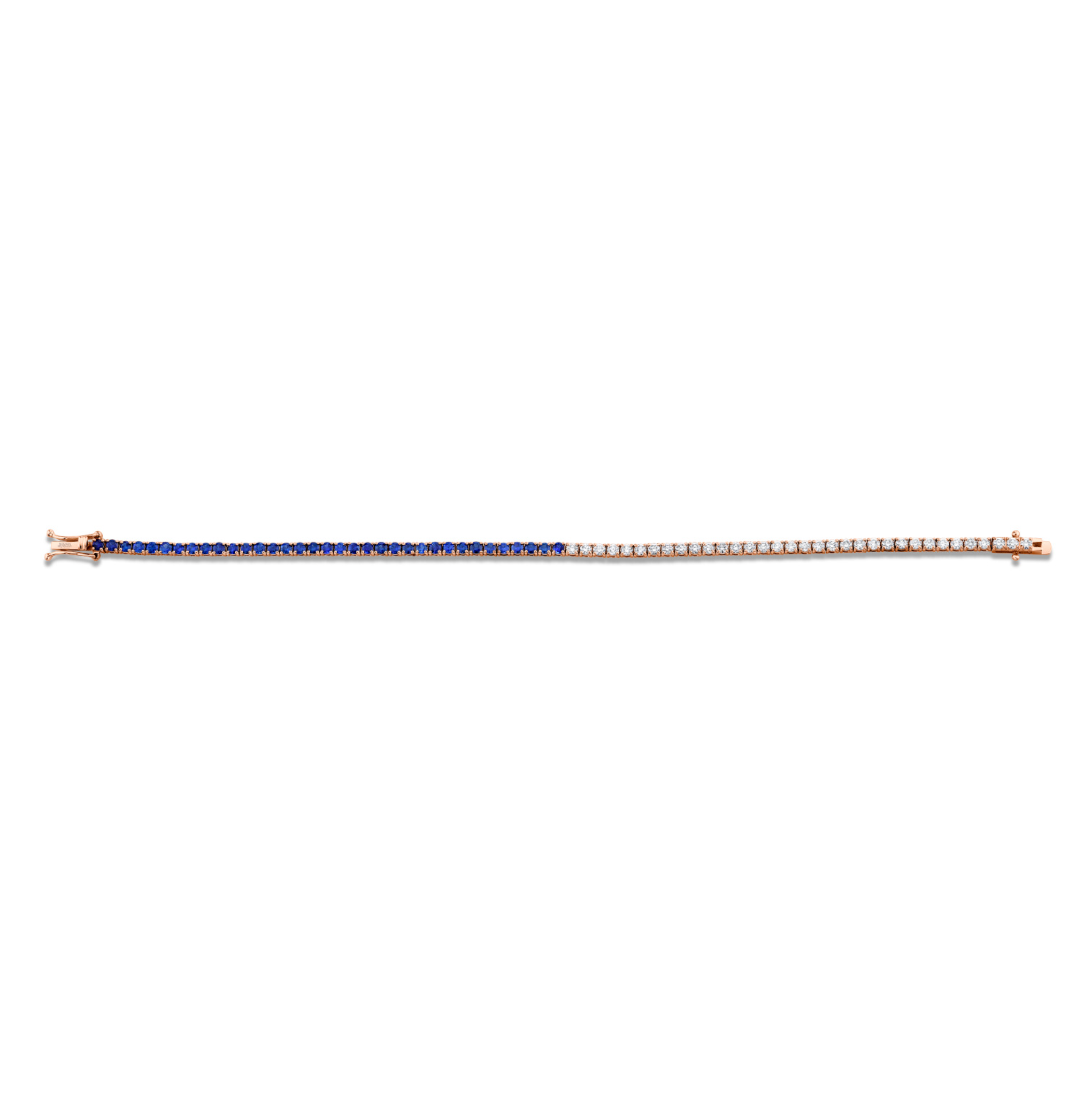 Blue Sapphire and Diamond Halfway Bracelet