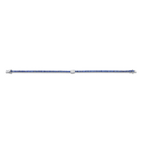 Straight Line Sapphire Bracelet with Oval Diamond Center