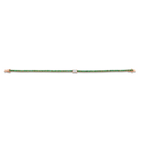 Straight Line Emerald Bracelet with Emerald Cut Diamond Center