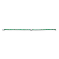 Straight Line Emerald Bracelet with Emerald Cut Diamond Center