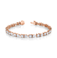 Pear and Emerald Cut Diamond Bracelet