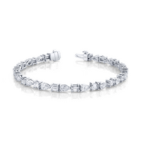 Pear and Emerald Cut Diamond Bracelet