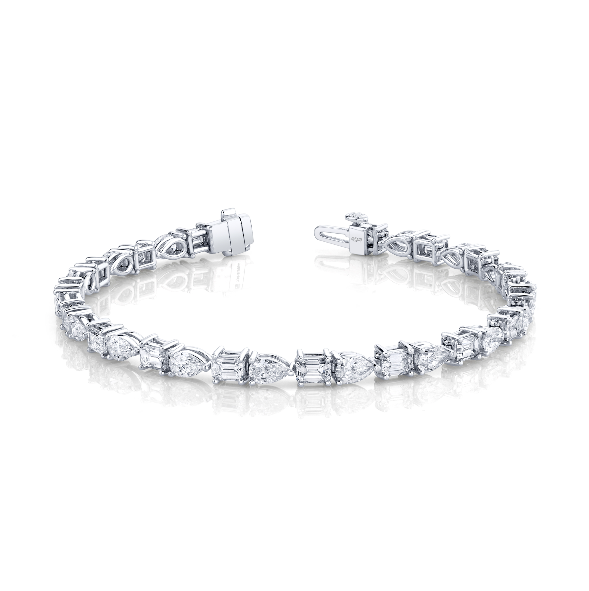 Pear and Emerald Cut Diamond Bracelet
