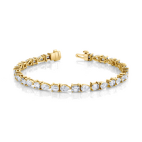 Pear and Emerald Cut Diamond Bracelet