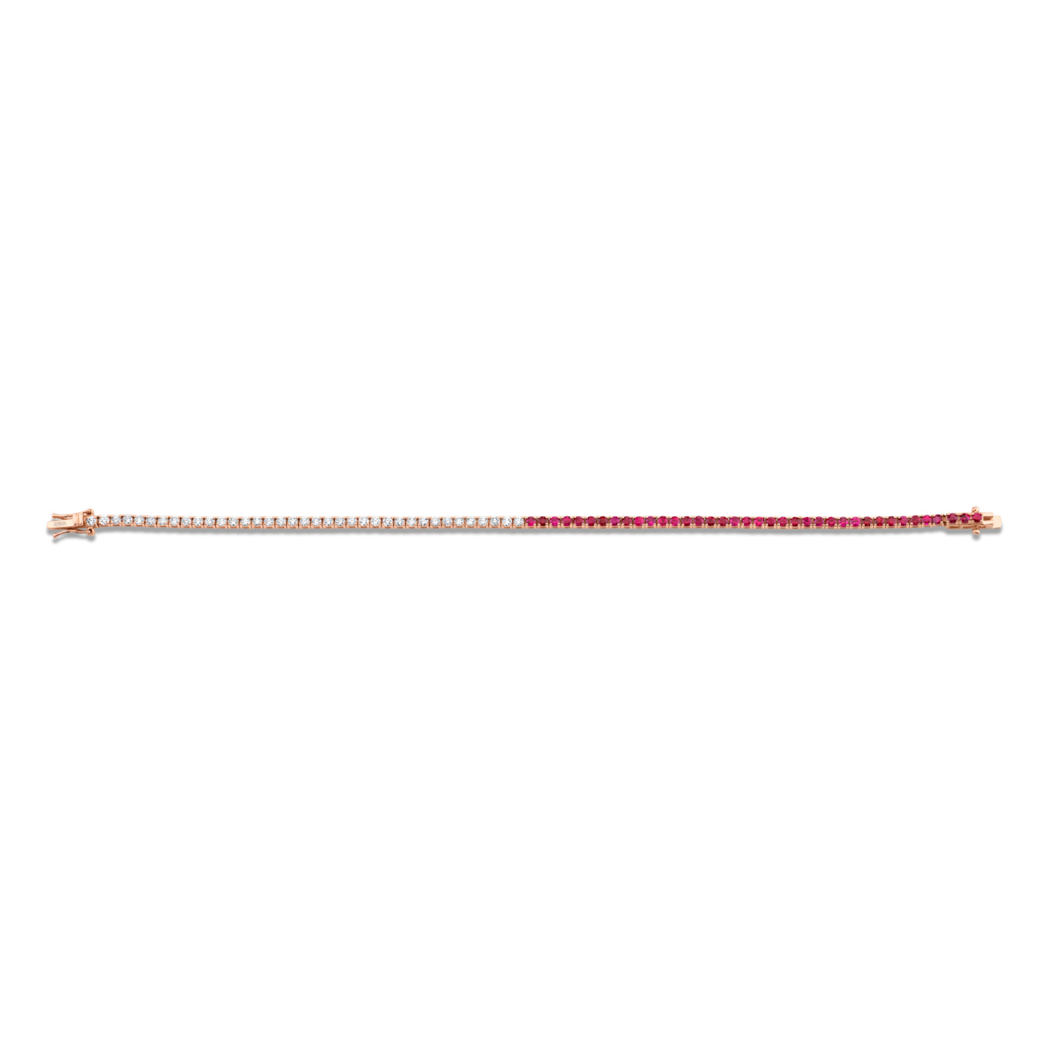 Ruby and Diamond Halfway Bracelet