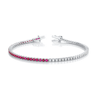 Ruby and Diamond Halfway Bracelet