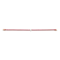 Straight Line Ruby Bracelet with Heart Diamond Center