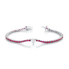 Straight Line Ruby Bracelet with Heart Diamond Center