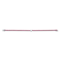 Straight Line Ruby Bracelet with Heart Diamond Center