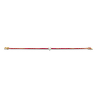 Straight Line Ruby Bracelet with Heart Diamond Center