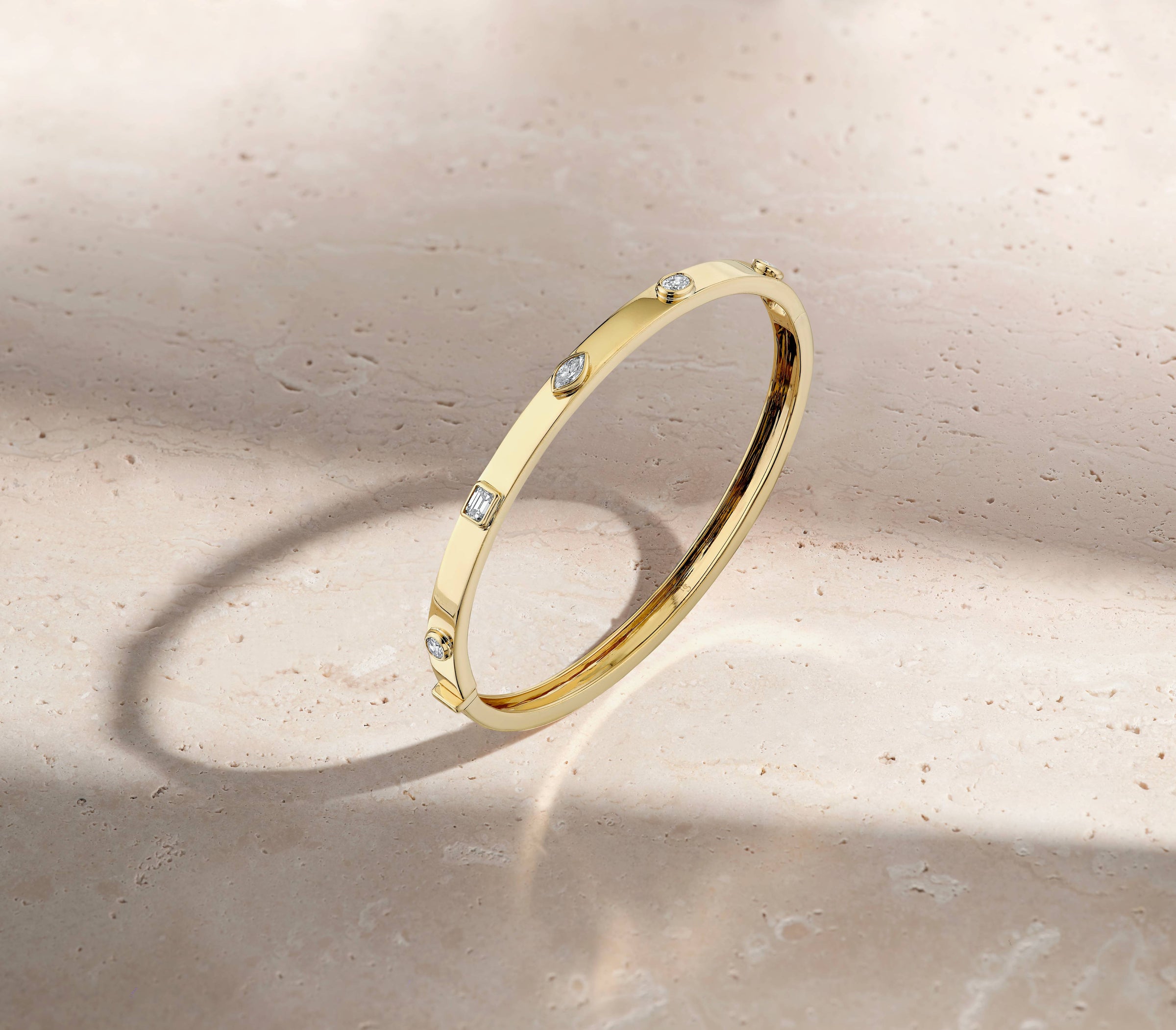 Bangle with Fancy Shape Diamonds