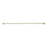 Straight Line Wire Set Bracelet with Pear Diamonds