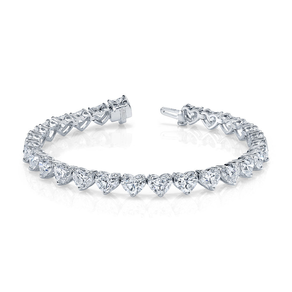 Heart Shape Straight Line Diamond Bracelet