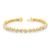 Dancing Diamond Hearts Bezel Set Bracelet