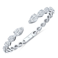 Diamond Pear Shaped Hinged Bangle