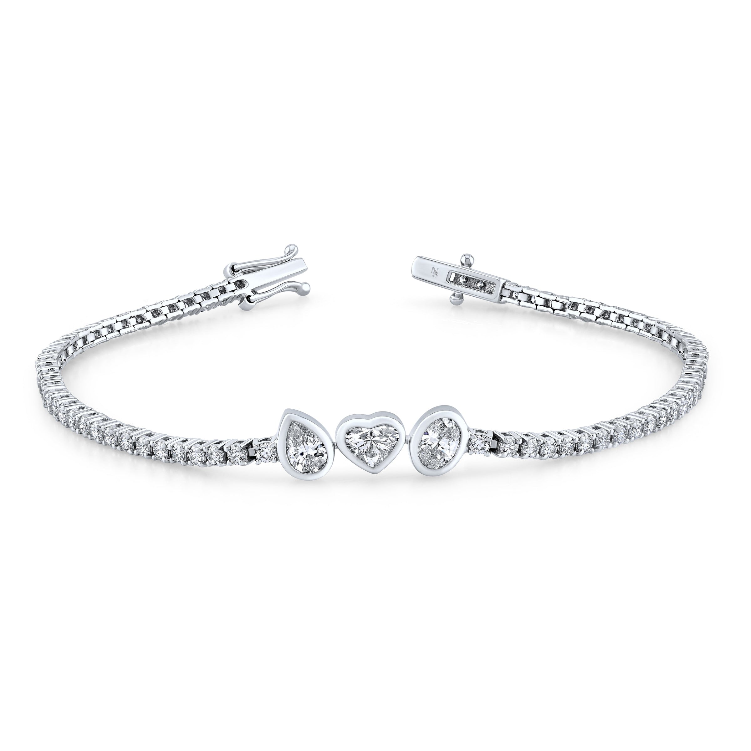 Triple Fancy Shape Accented Tennis Bracelet